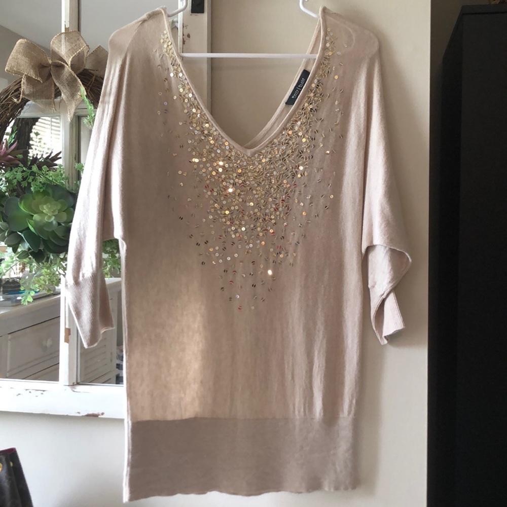 WHITE HOUSE BLACK MARKET- sequin sweater